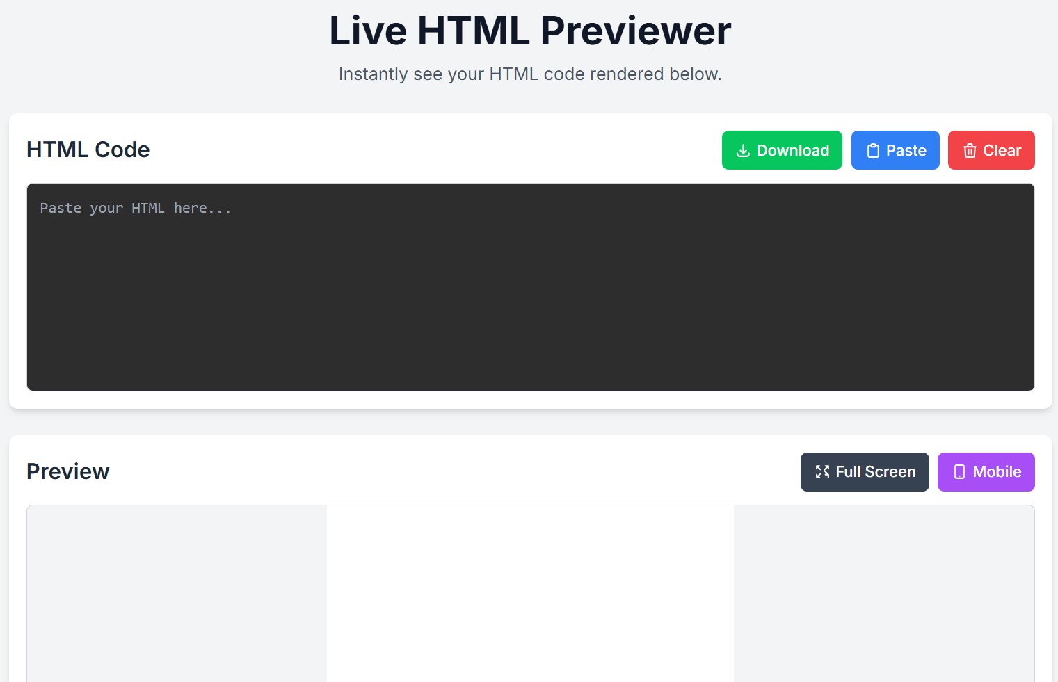 Preview for HTML Preview